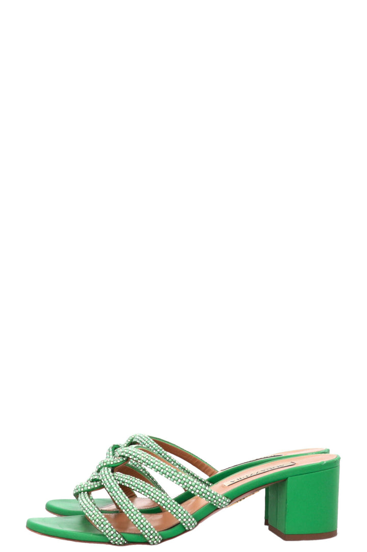 AQUAZZURA Mules with Cristals Green