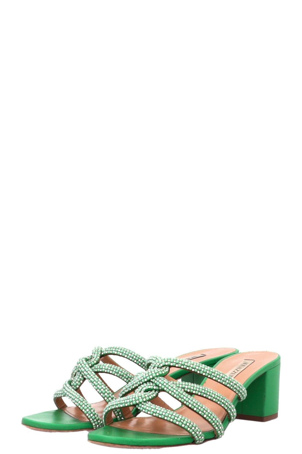 AQUAZZURA Mules with Cristals Green