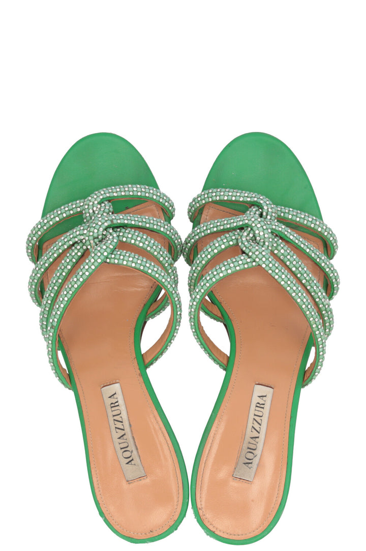 AQUAZZURA Mules with Cristals Green