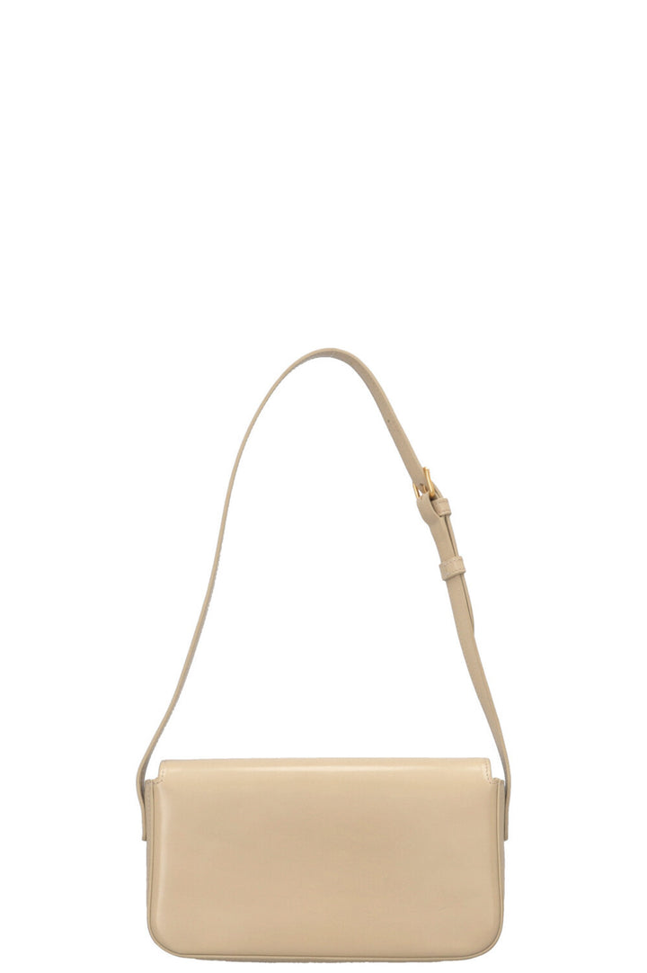 CELINE Claude Shoulder Bag Shiny Calfskin Creme