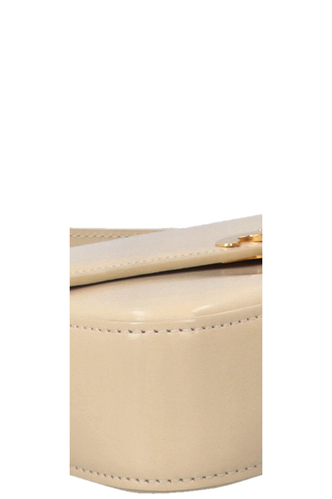 CELINE Claude Shoulder Bag Shiny Calfskin Creme