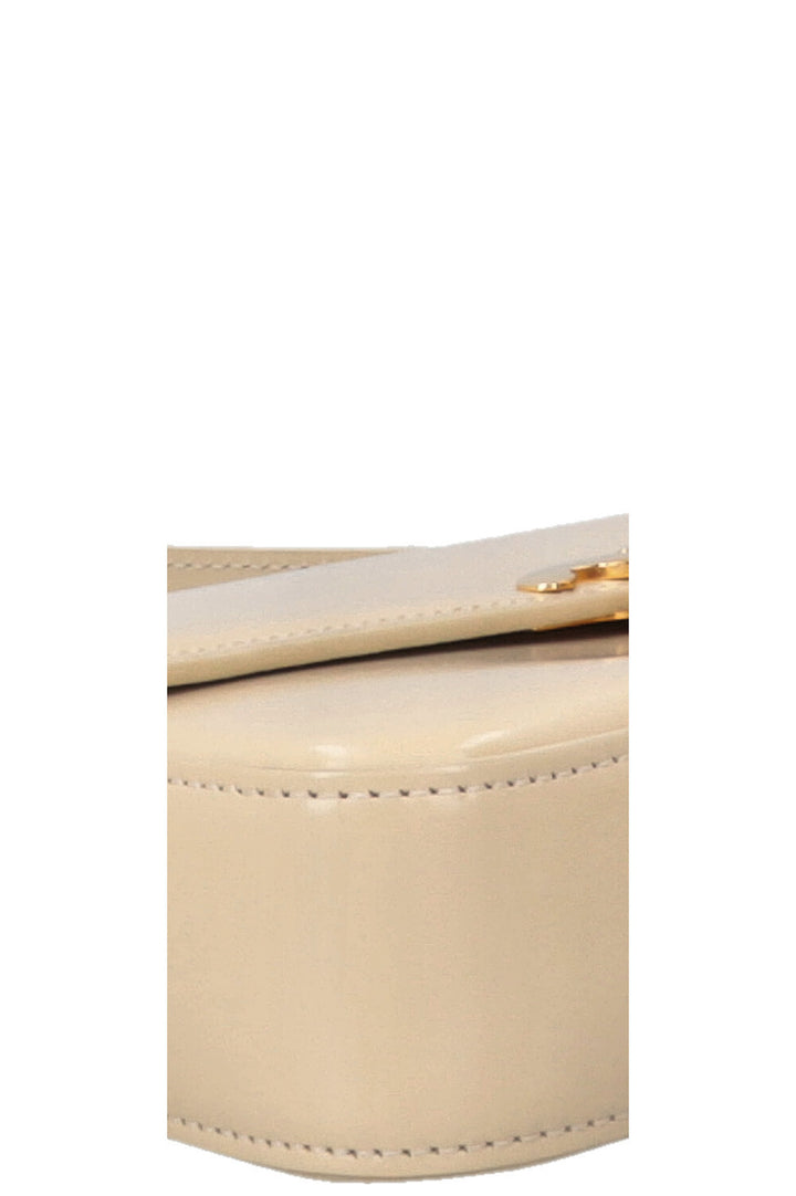 CELINE Claude Shoulder Bag Shiny Calfskin Creme