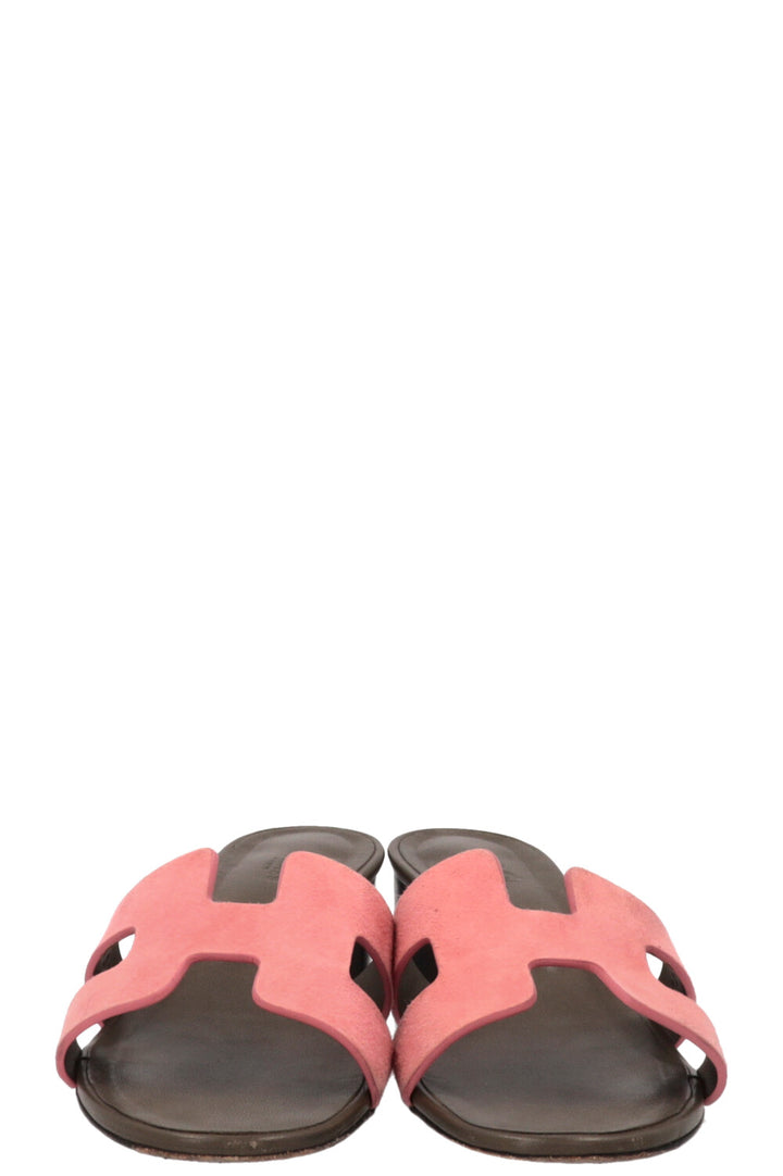 HERMÉS Oasis Sandals Suede Pink