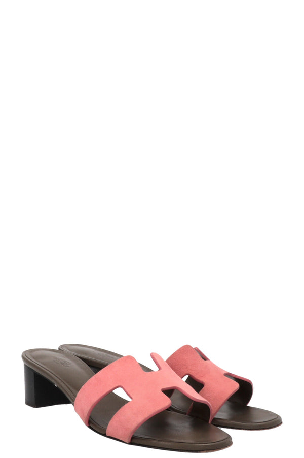 HERMÉS Oasis Sandals Suede Pink