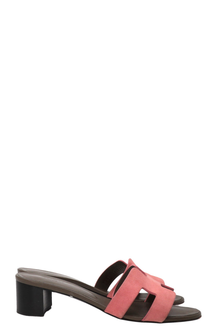 HERMÉS Oasis Sandals Suede Pink