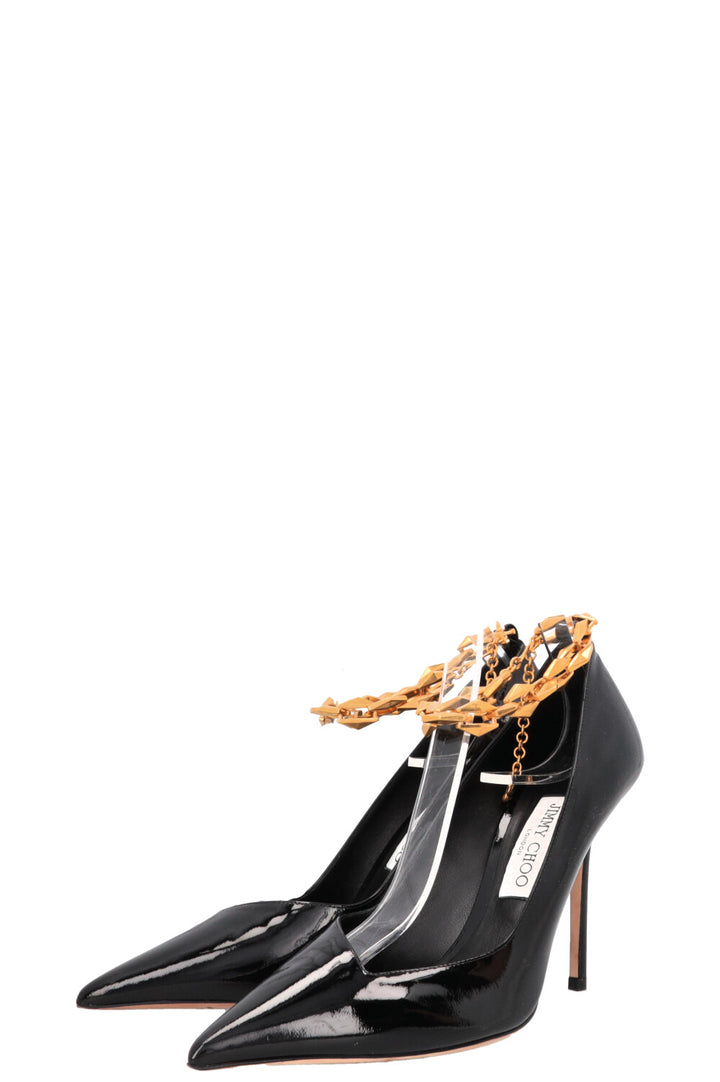 JIMMY CHOO Diamond Talura Heels Leather Black
