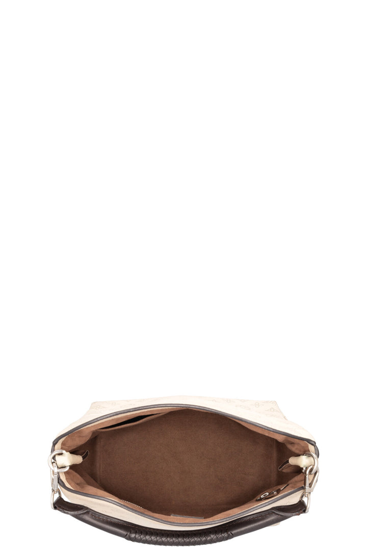 LOUIS VUITTON Sac hobo Babylone PM en cuir Mahina crème