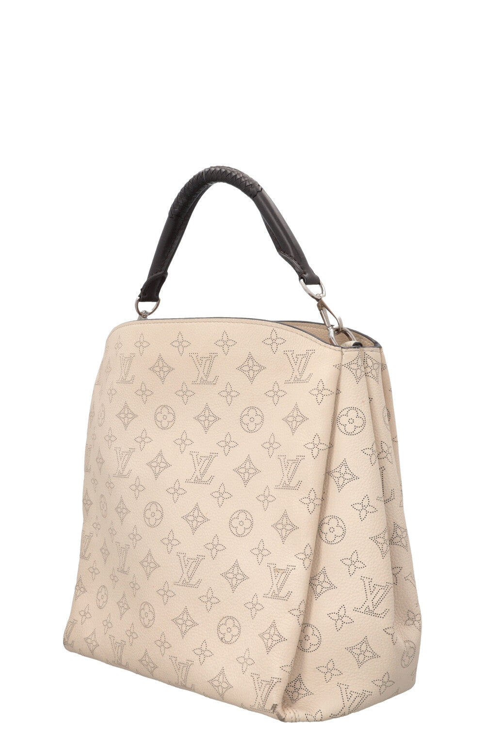LOUIS VUITTON Sac hobo Babylone PM en cuir Mahina crème
