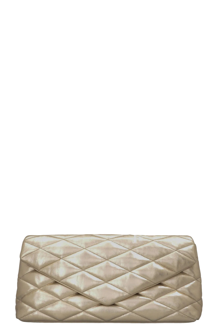 SAINT LAURENT Sade Envelope Clutch Leather Gold
