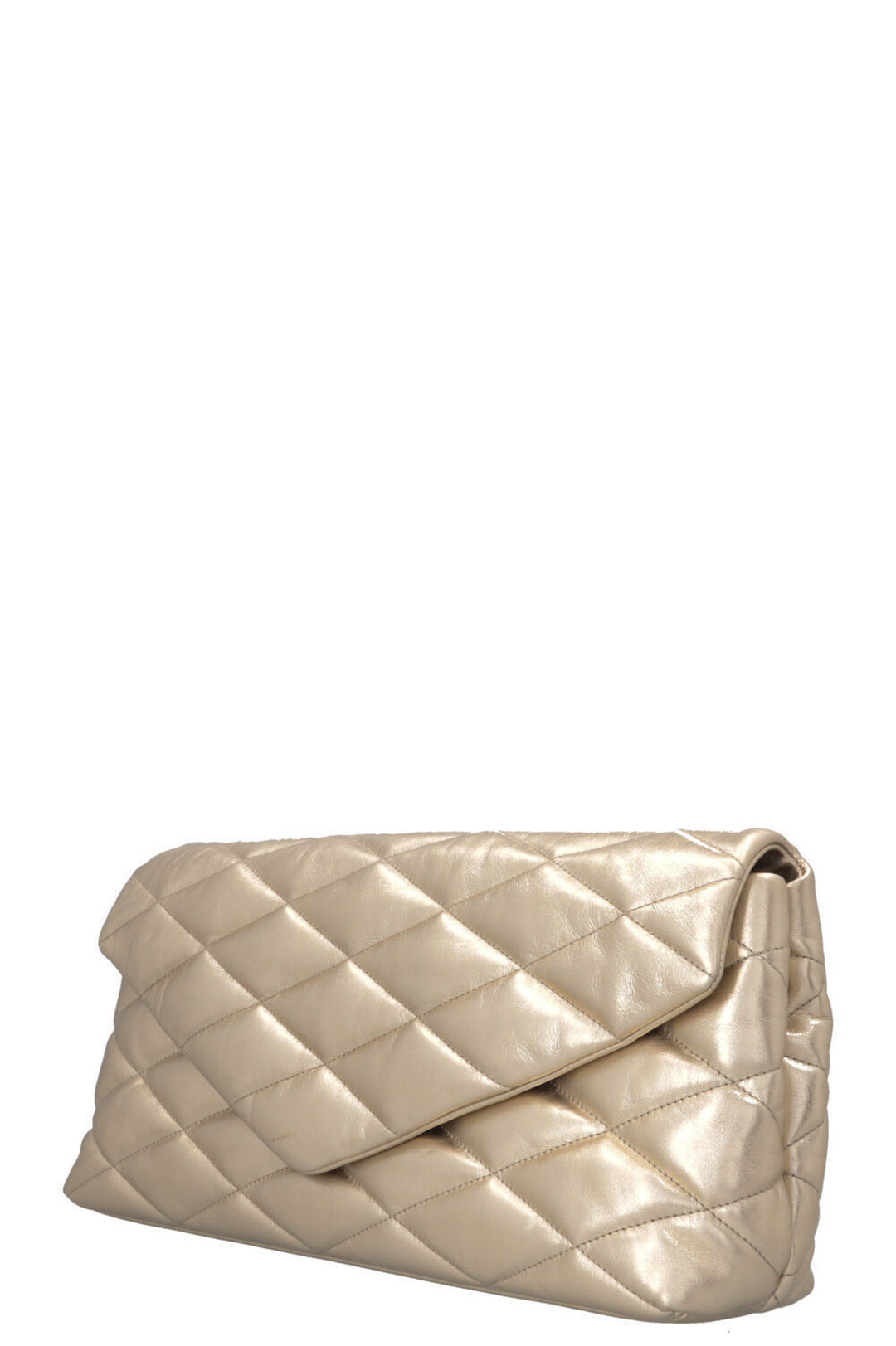 SAINT LAURENT Sade Envelope Clutch Leather Gold