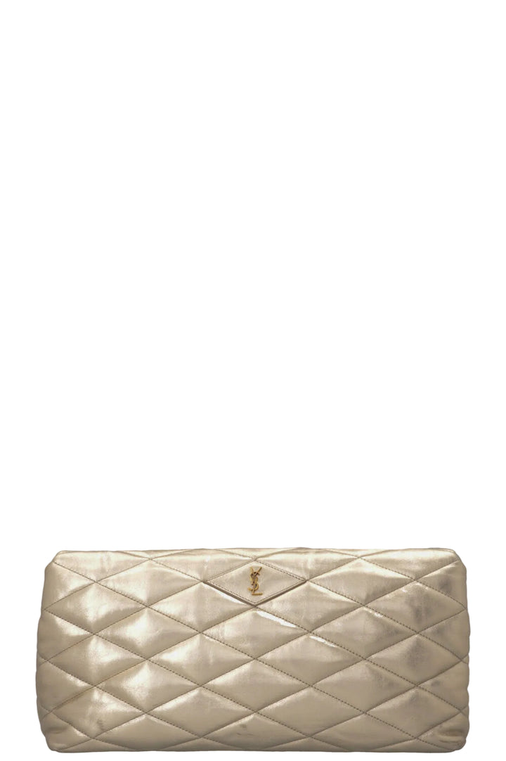 SAINT LAURENT Sade Envelope Clutch Leather Gold