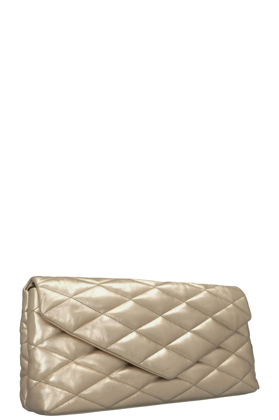 SAINT LAURENT Sade Envelope Clutch Leather Gold