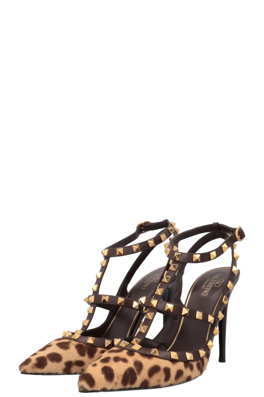 VALENTINO Escarpins Rockstud en Poil de Poney Imprimé Léopard