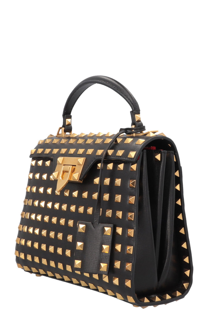 VALENTINO Rockstud Alcove Hand Bag Leather Black