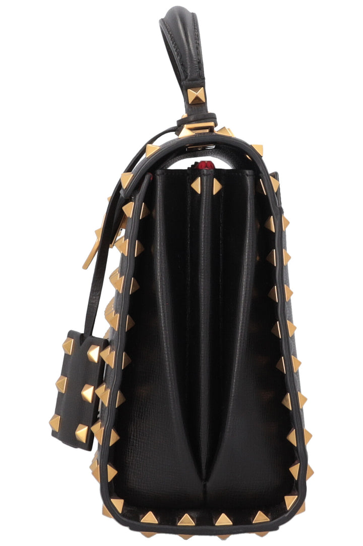 VALENTINO Rockstud Alcove Hand Bag Leather Black