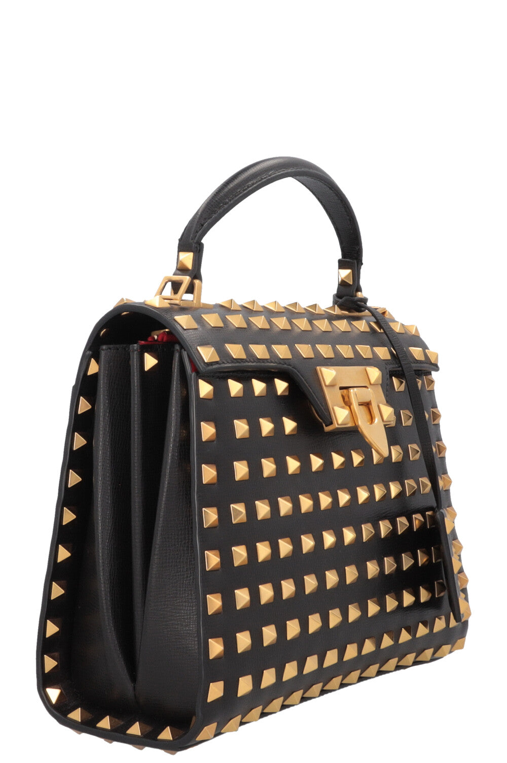 VALENTINO Rockstud Alcove Hand Bag Leather Black