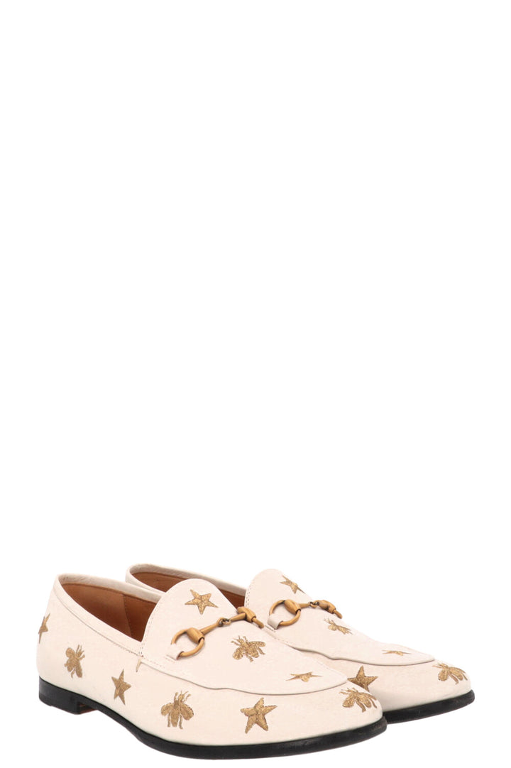 Mocassins GUCCI Jordaan abeille blancs