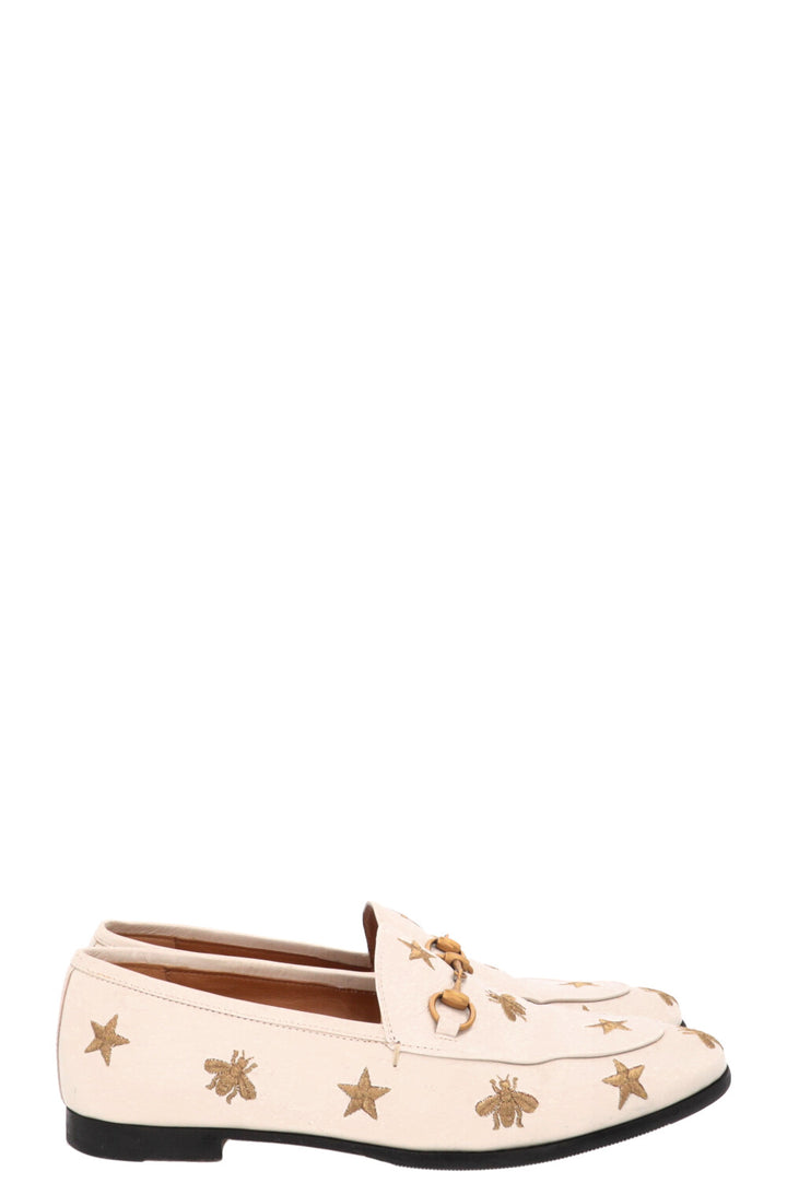 Mocassins GUCCI Jordaan abeille blancs
