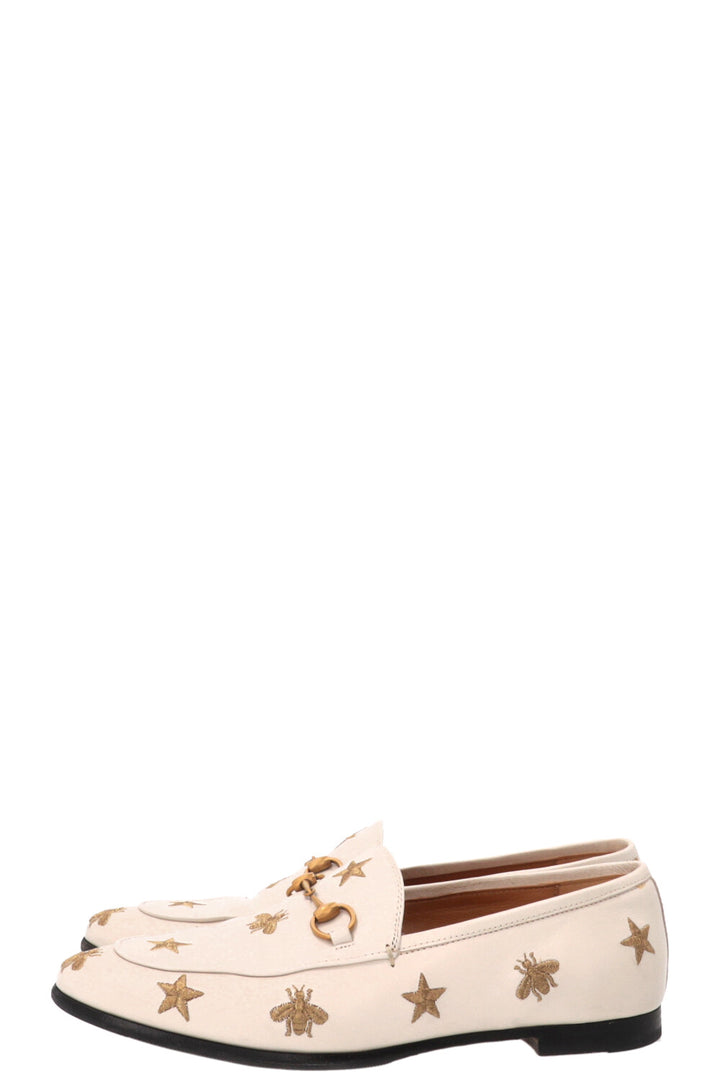 Mocassins GUCCI Jordaan abeille blancs