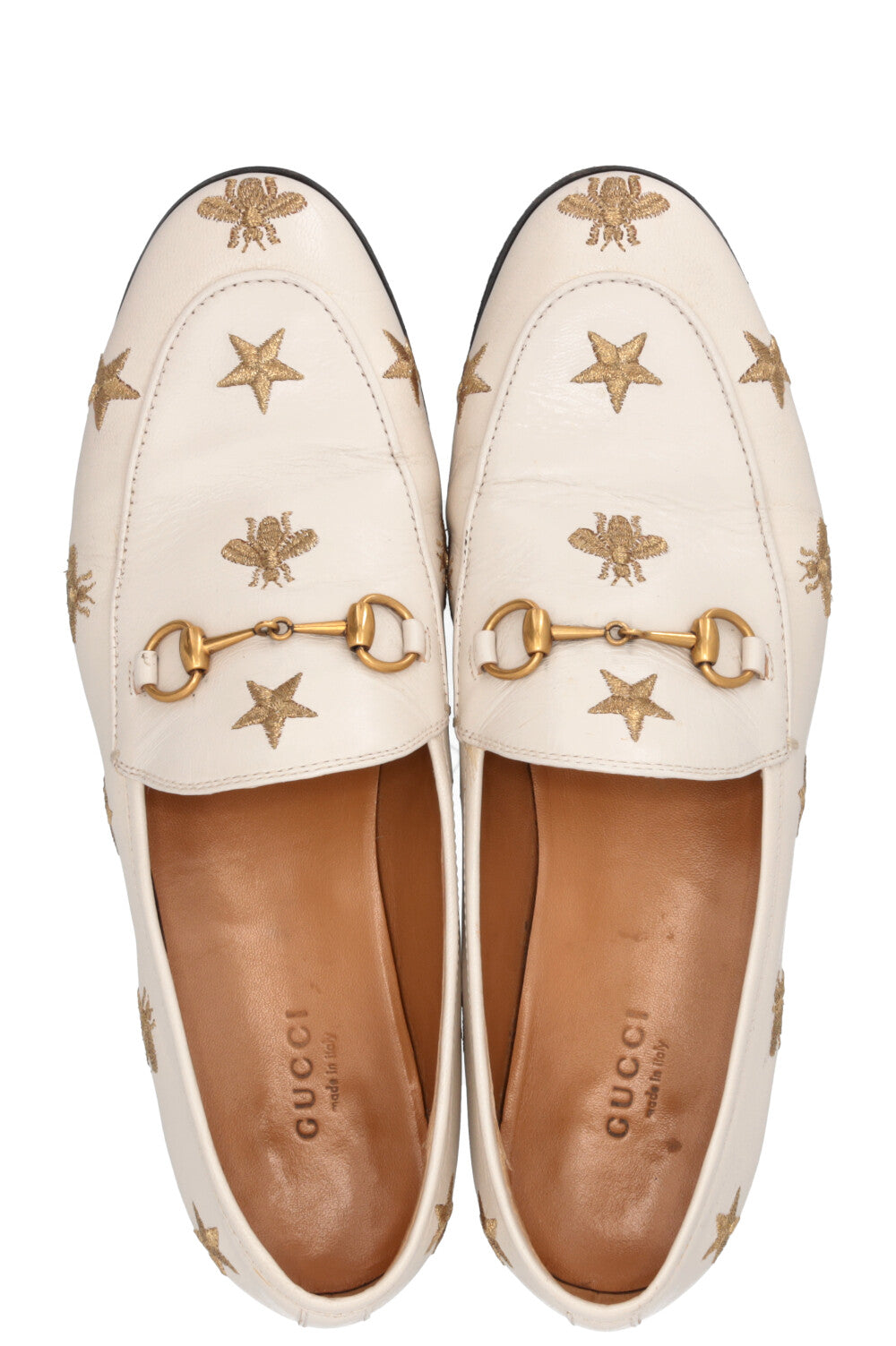 Mocassins GUCCI Jordaan abeille blancs