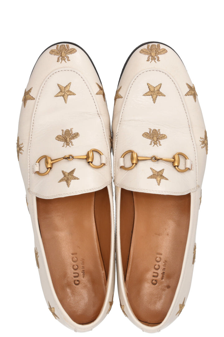 Mocassins GUCCI Jordaan abeille blancs