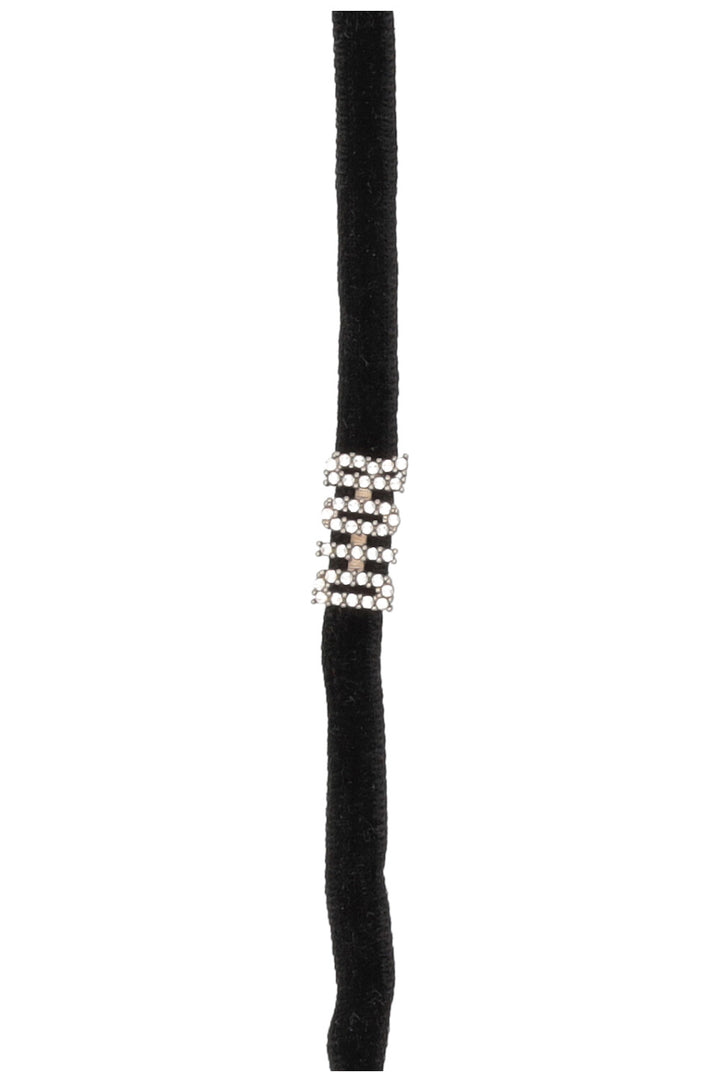 CHRISTIAN DIOR Logo Choker Velvet Black
