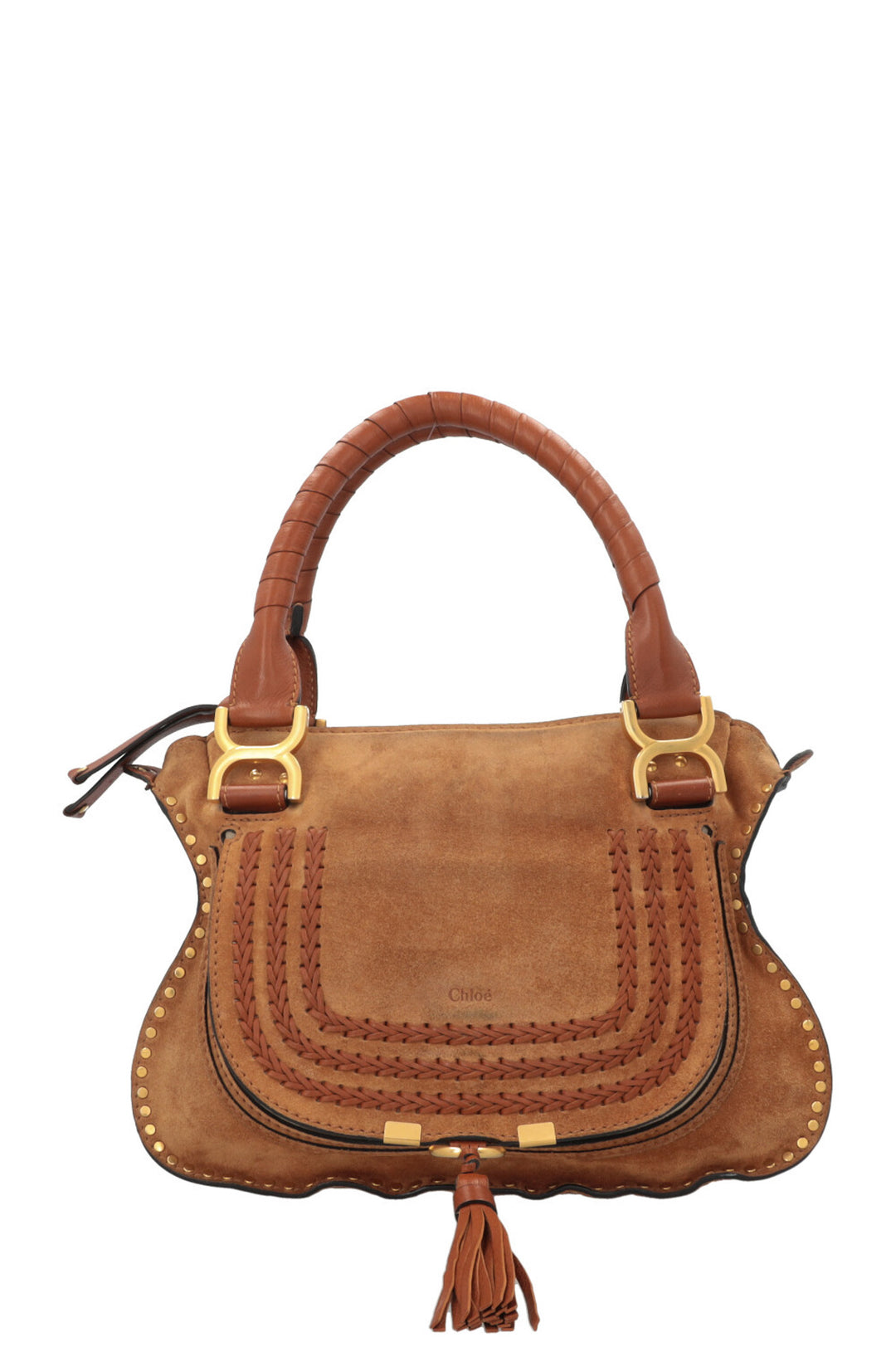 CHLOÉ Small Double Carry Marcie Bag Suede Brown