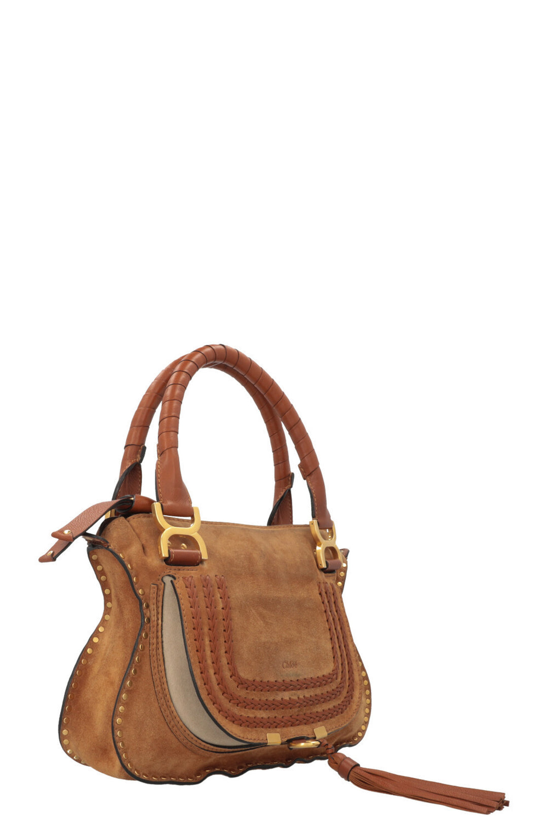 CHLOÉ Small Double Carry Marcie Bag Suede Brown