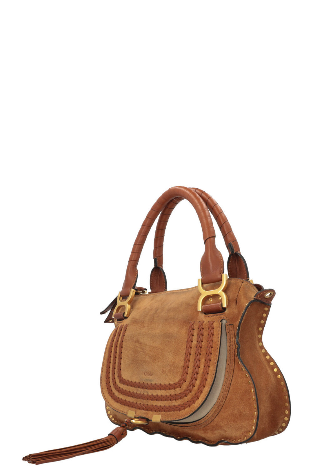 CHLOÉ Small Double Carry Marcie Bag Suede Brown