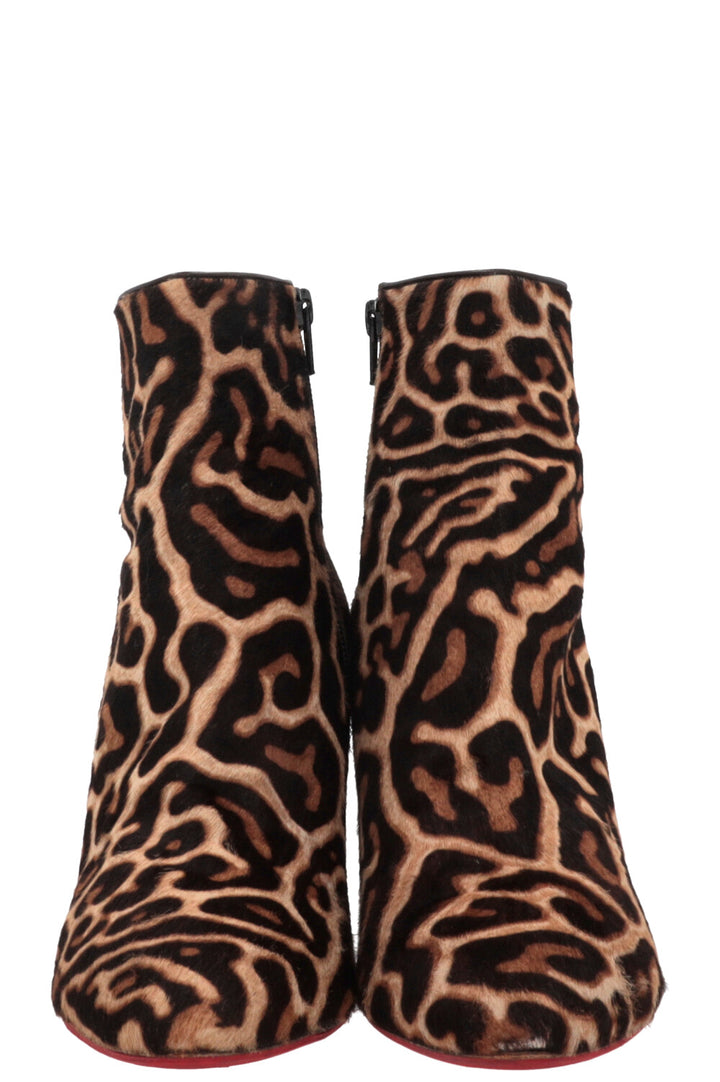 CHRISTIAN LOUBOUTIN Cheetah Ankle Boots Brown