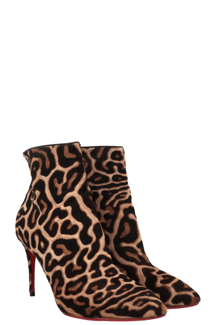 CHRISTIAN LOUBOUTIN Cheetah Ankle Boots Brown
