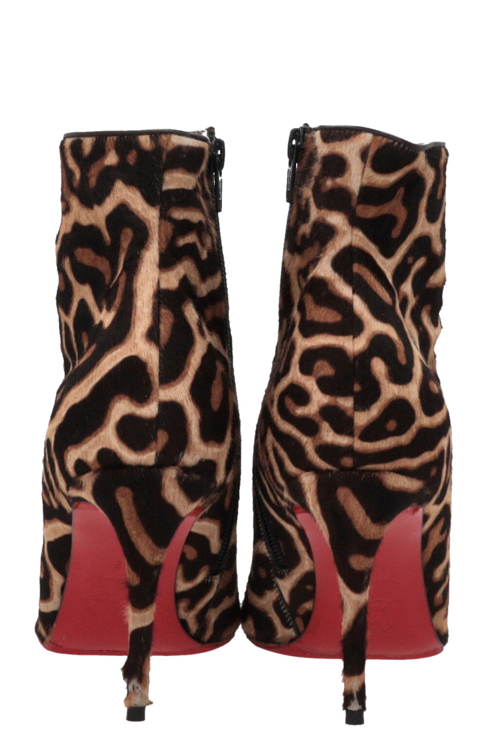 CHRISTIAN LOUBOUTIN Cheetah Ankle Boots Brown