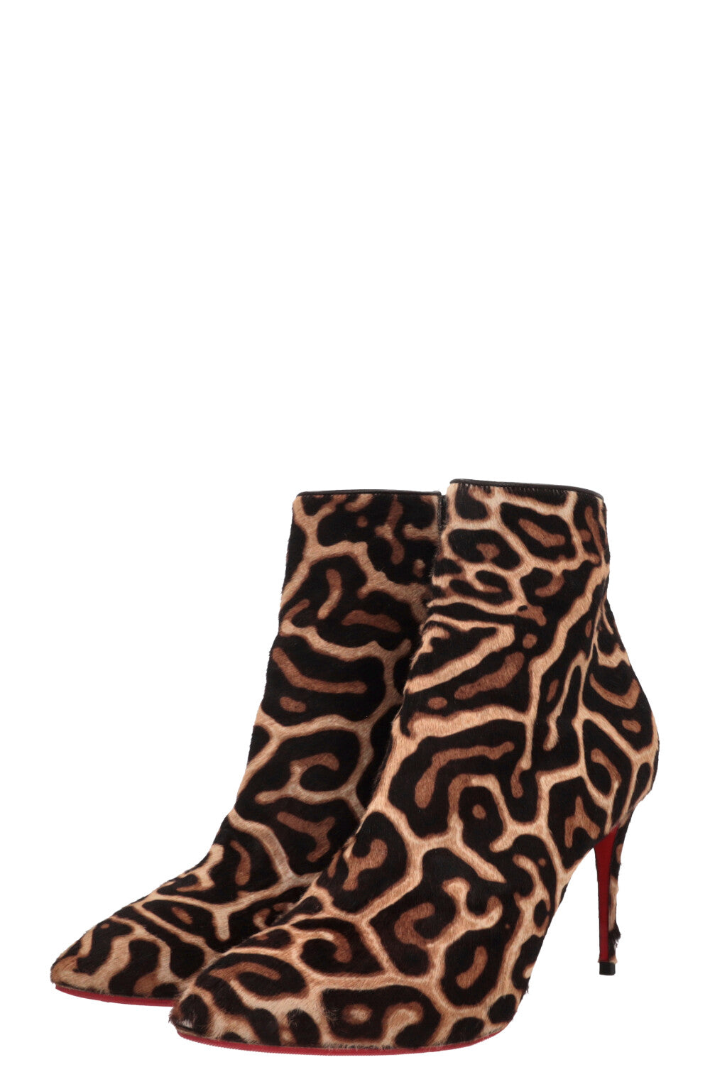 CHRISTIAN LOUBOUTIN Cheetah Ankle Boots Brown