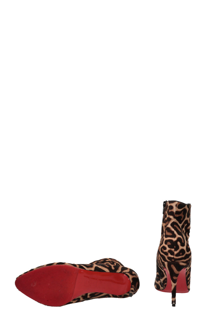 CHRISTIAN LOUBOUTIN Cheetah Ankle Boots Brown