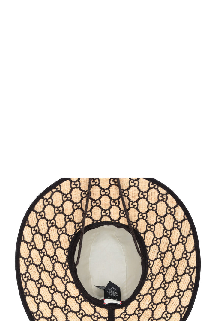 GUCCI GG Hat Raffia Brown