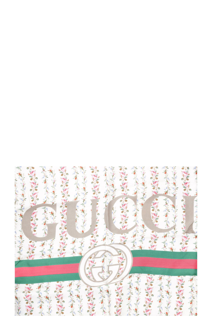 GUCCI Logo Flower Print Carré 90 Multicolor