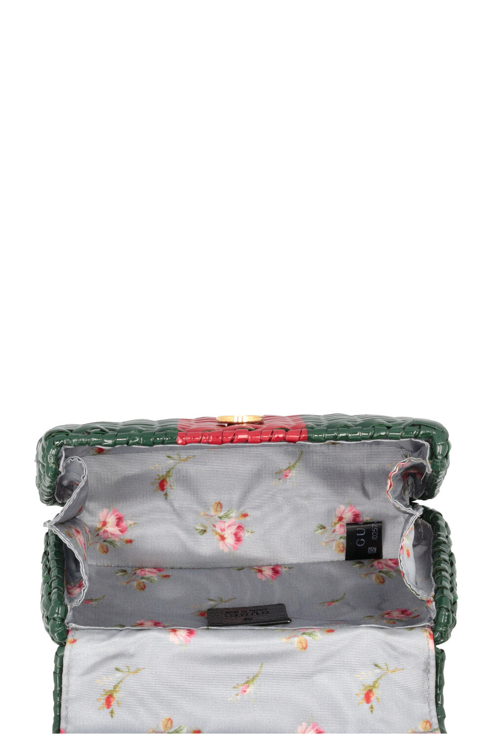 GUCCI Linea Cestino Bag Small Wicker Red Green