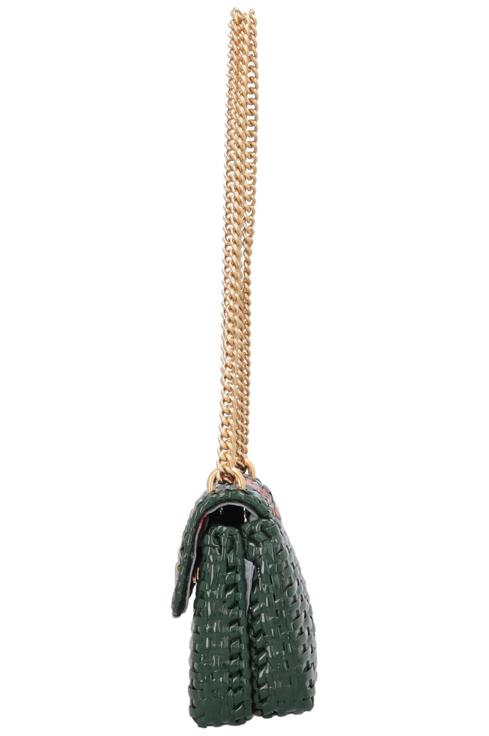 GUCCI Linea Cestino Bag Small Wicker Red Green