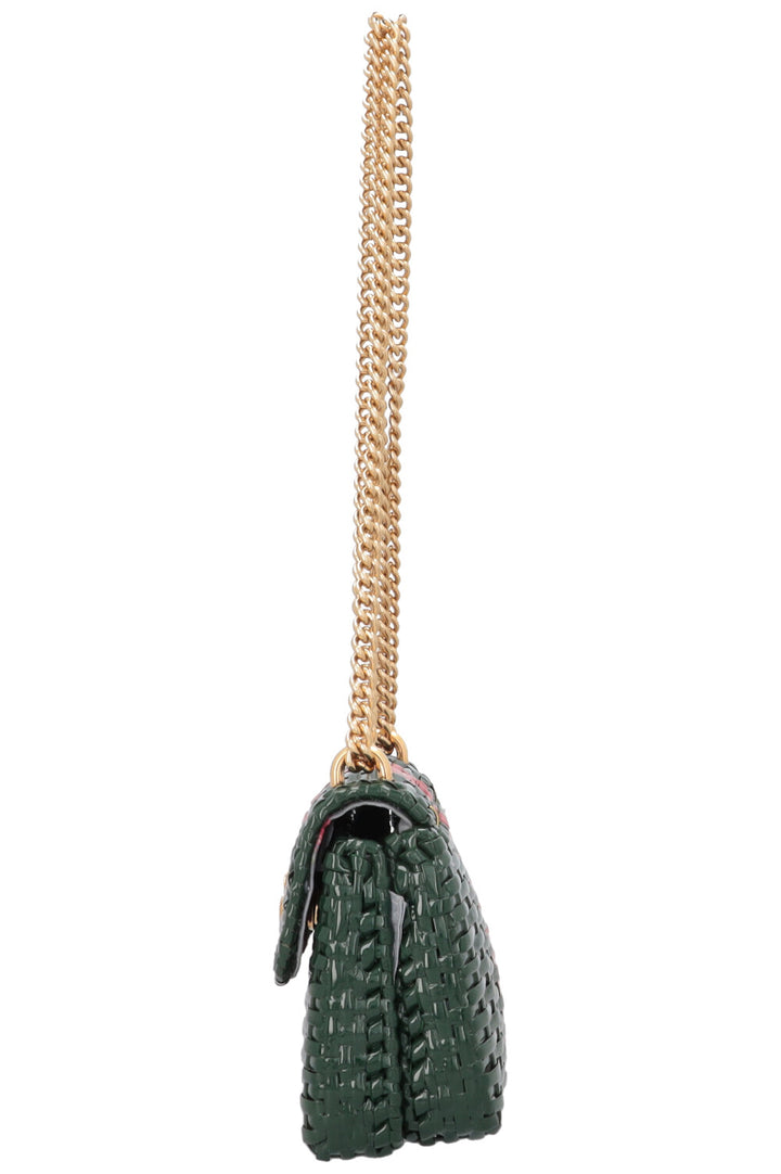GUCCI Linea Cestino Bag Small Wicker Red Green