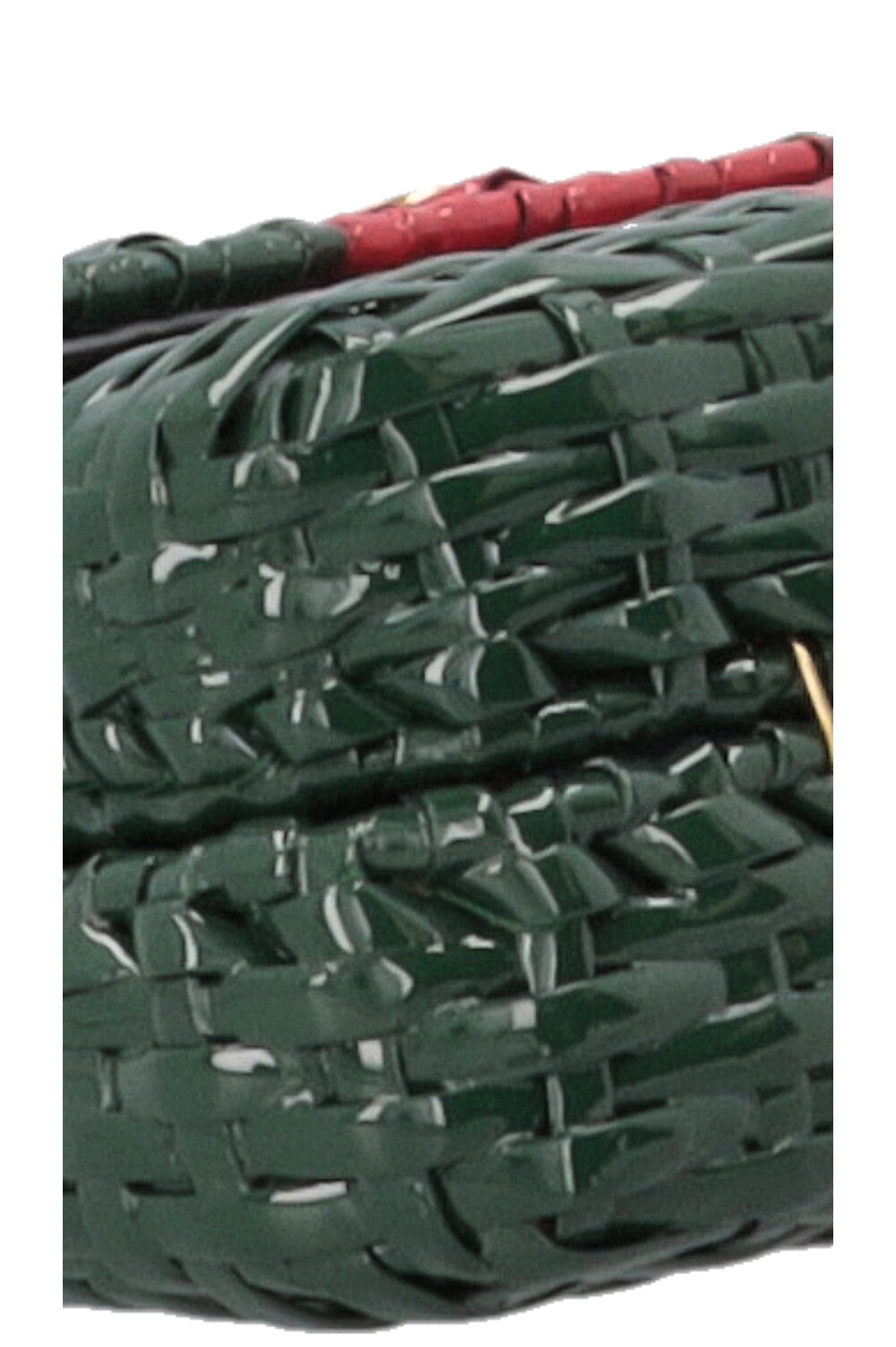 GUCCI Linea Cestino Bag Small Wicker Red Green