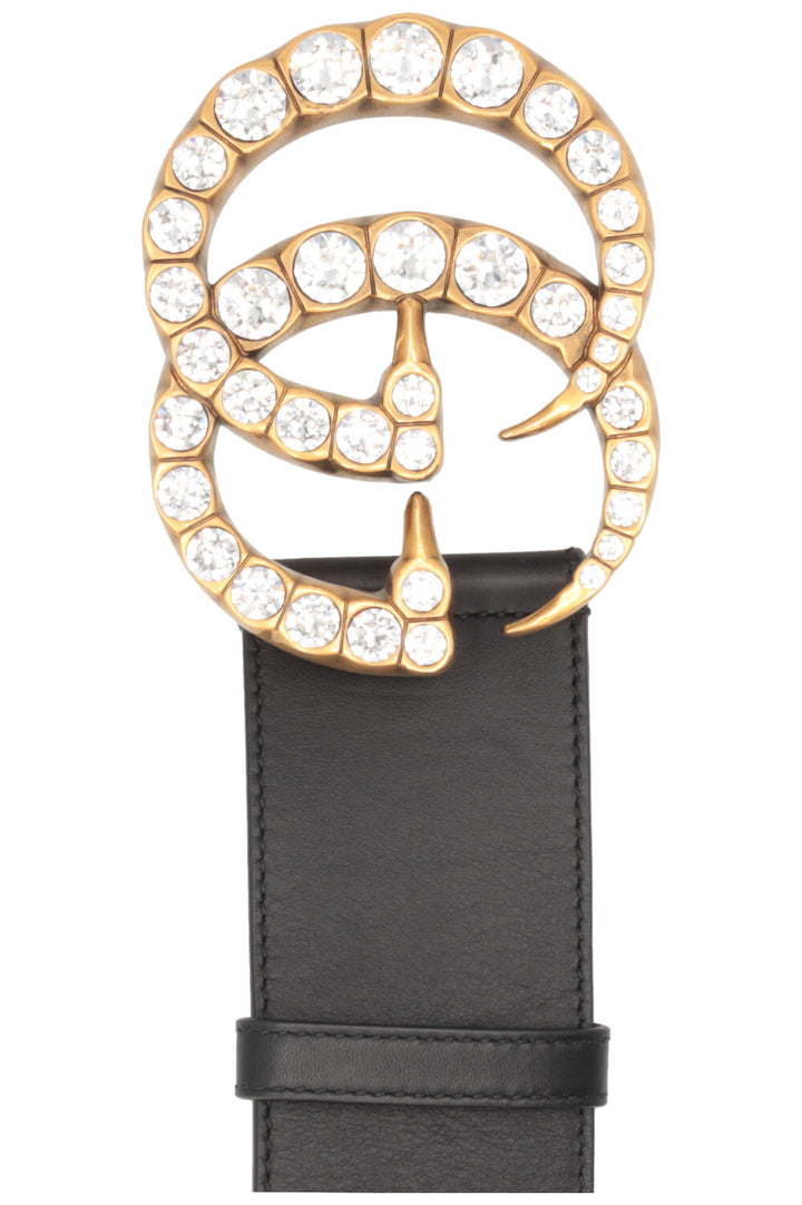 GUCCI Big Marmont GG Belt Crystal Black