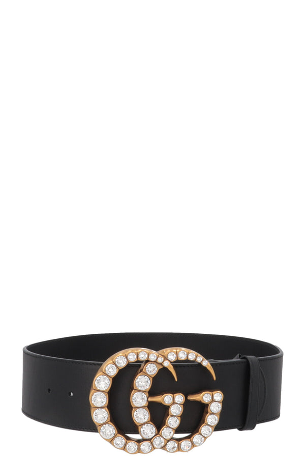 GUCCI Big Marmont GG Belt Crystal Black