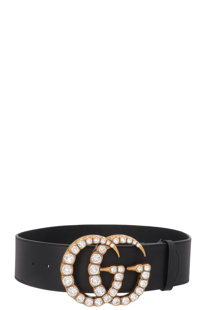 GUCCI Big Marmont GG Belt Crystal Black