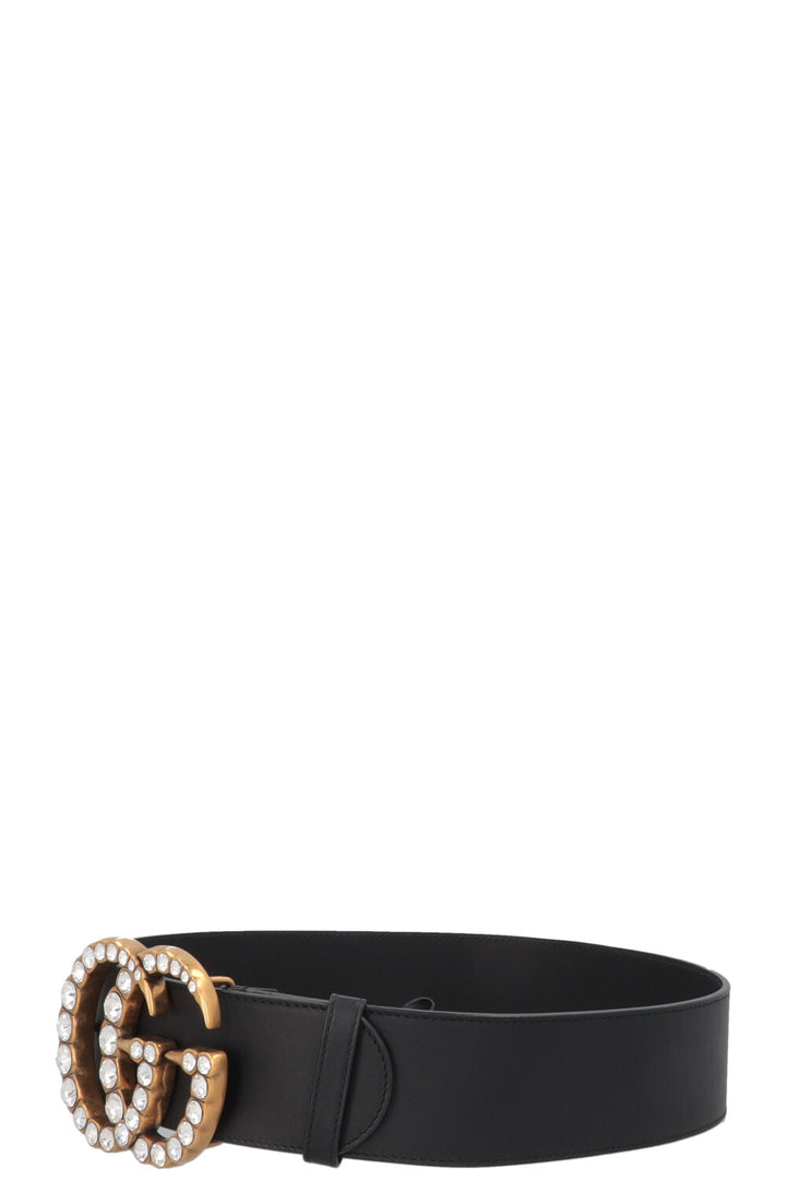 GUCCI Big Marmont GG Belt Crystal Black
