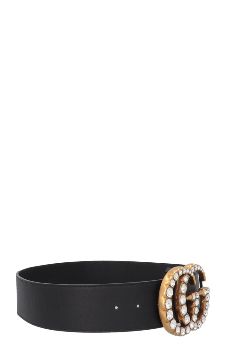 GUCCI Big Marmont GG Belt Crystal Black