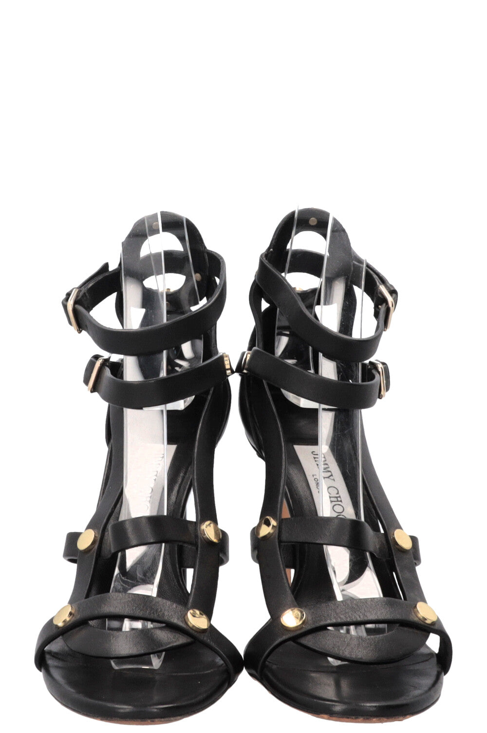 JIMMY CHOO Studded Sandals Leather Black