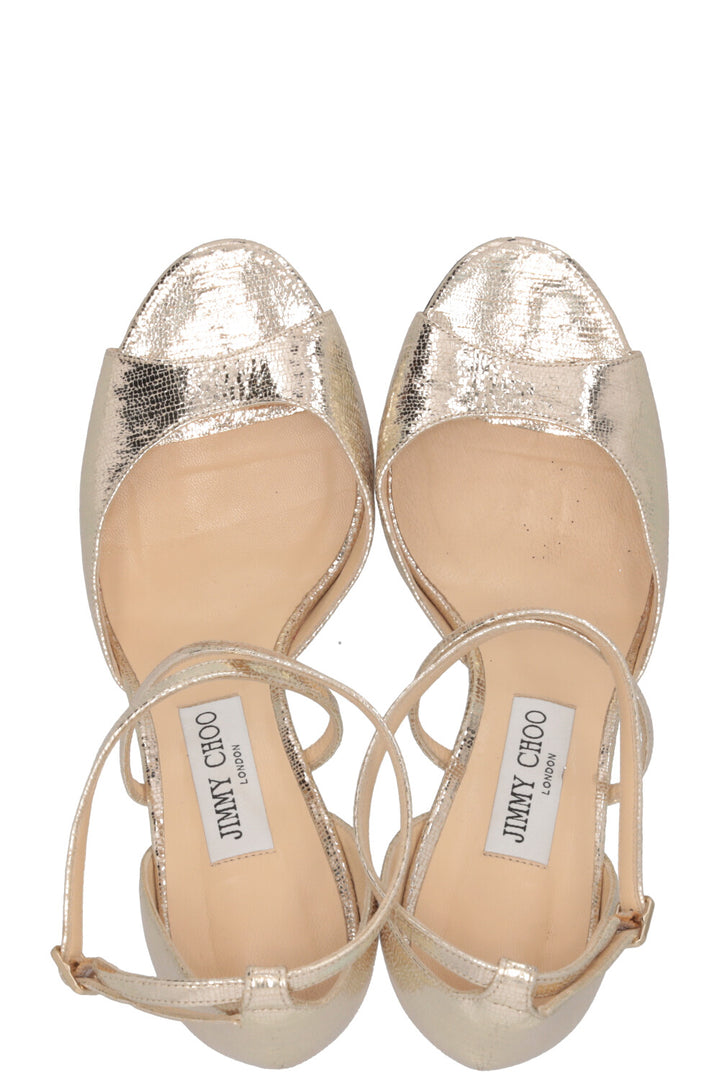 JIMMY CHOO Shiny Sandals Gold