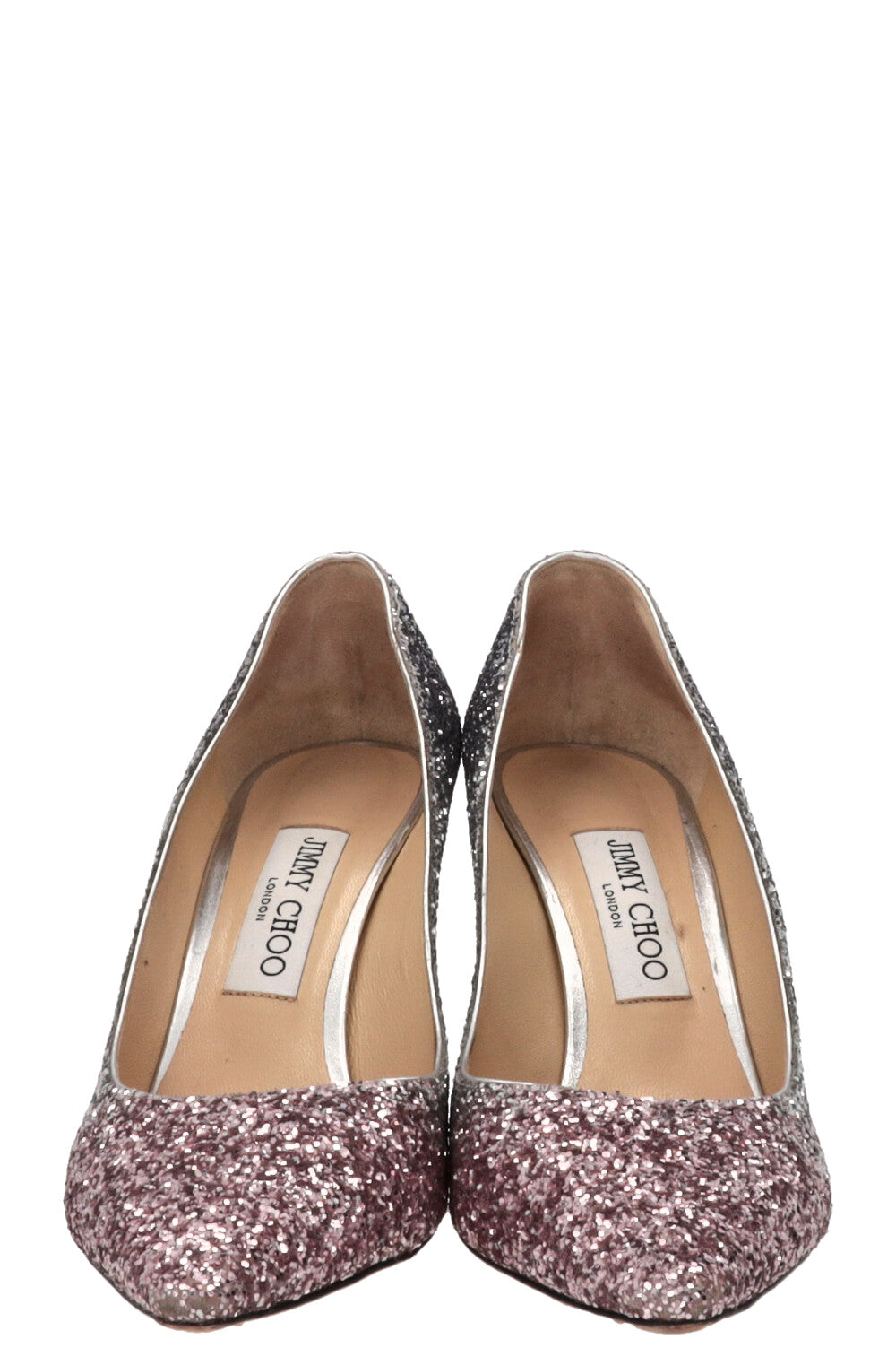 JIMMY CHOO Glitter Pumps Silver Pink
