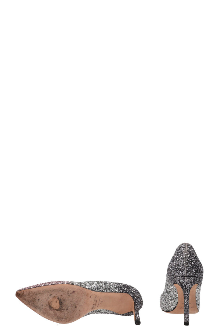 JIMMY CHOO Glitter Pumps Silver Pink