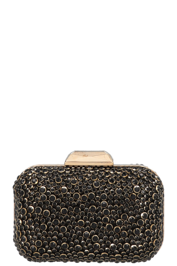 JIMMY CHOO Halo Swarovski Crystal Cloud Clutch Black